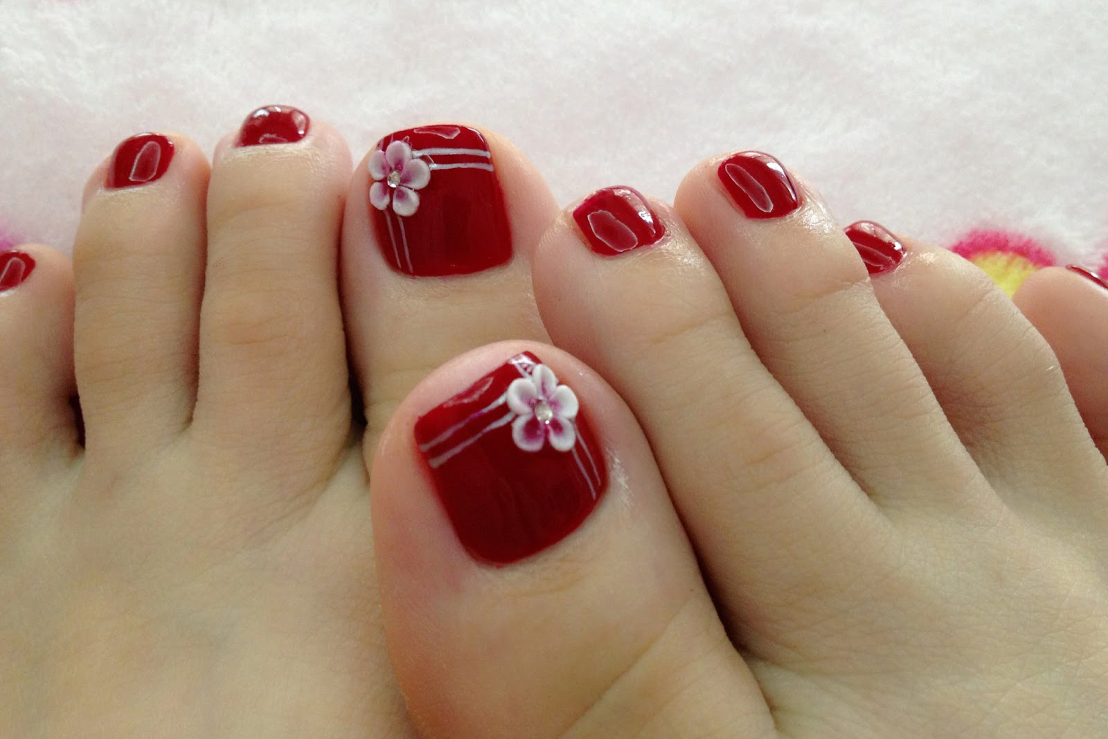 French Pedicure with Flower Design - wide 6